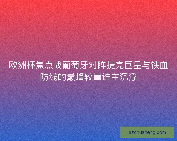 欧洲杯焦点战葡萄牙对阵捷克巨星与铁血防线的巅峰较量谁主沉浮