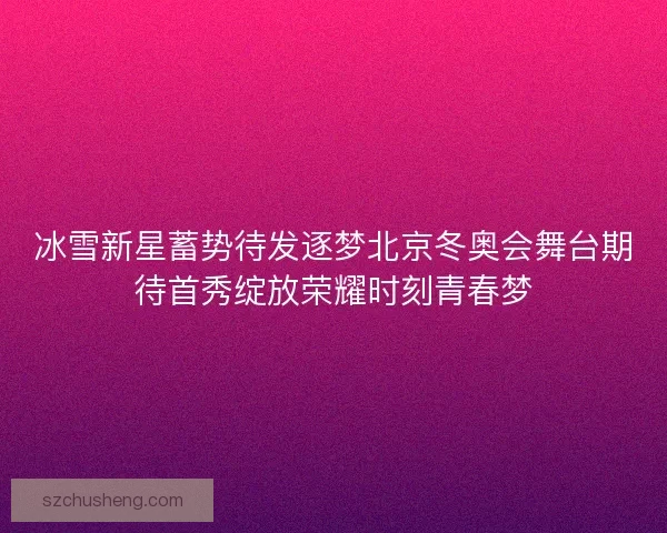 冰雪新星蓄势待发逐梦北京冬奥会舞台期待首秀绽放荣耀时刻青春梦
